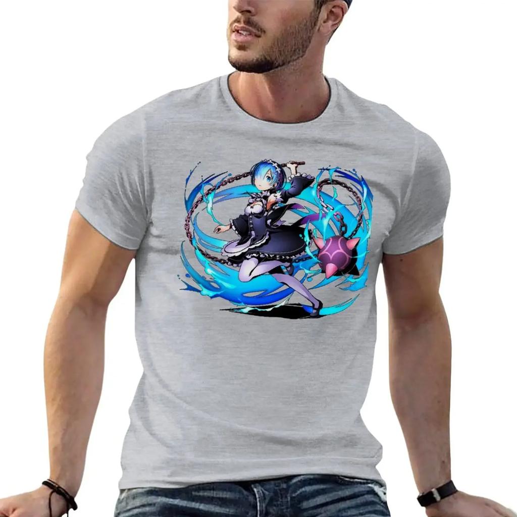 Funnys Customs Design Your Own Unisexs Graphic T-Shirts Anime Rezero | Rem | Anime Girl T-Shirt Unisex Clothing Harajuku Oversized
