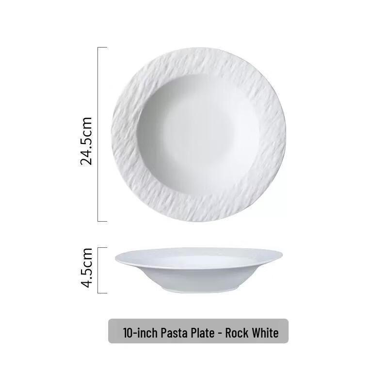 French Style Ceramic Wide-Rim Pasta Plate