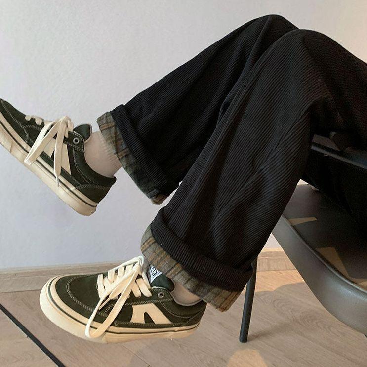 Corduroy Casual Pants for Women Plush Thick Straight Trousers Autumn and Winter Loose Sports Trousers