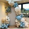 Staubblau Creme Weiß Sand Beige Ballon Girlande Bogen Set Baby Shower Junge 1. Geburtstag Party Dekoration Gender Reveal Zubehör