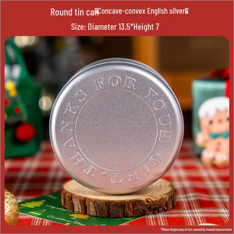 MEIDI Round Silver Embossed Tin Box with Stickers, 5-pack