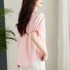 V-neck Short-sleeved Shirt for Women In Summer and Summer Temperament Puff Sleeve Top Versatile and Fashionable Shirt