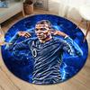 Mbappe Round Area Rug,Carpet Rug for Living Room Bedroom Sofa Playroom Decor,Non-slip Floor Mat
