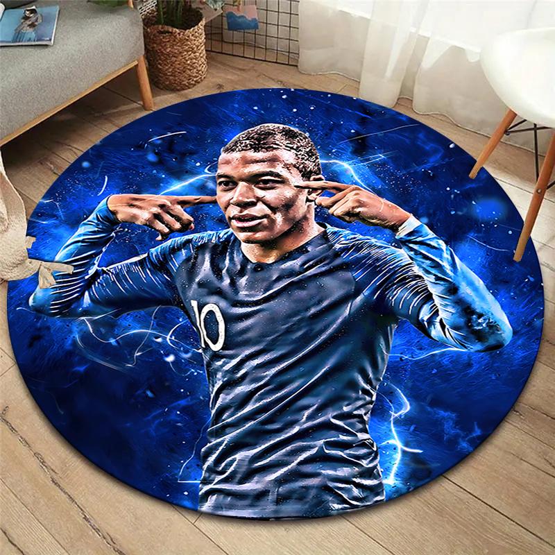 

Mbappe Round Area Rug,Carpet Rug for Living Room Bedroom Sofa Playroom Decor,Non-slip Floor Mat 120cmx120cm