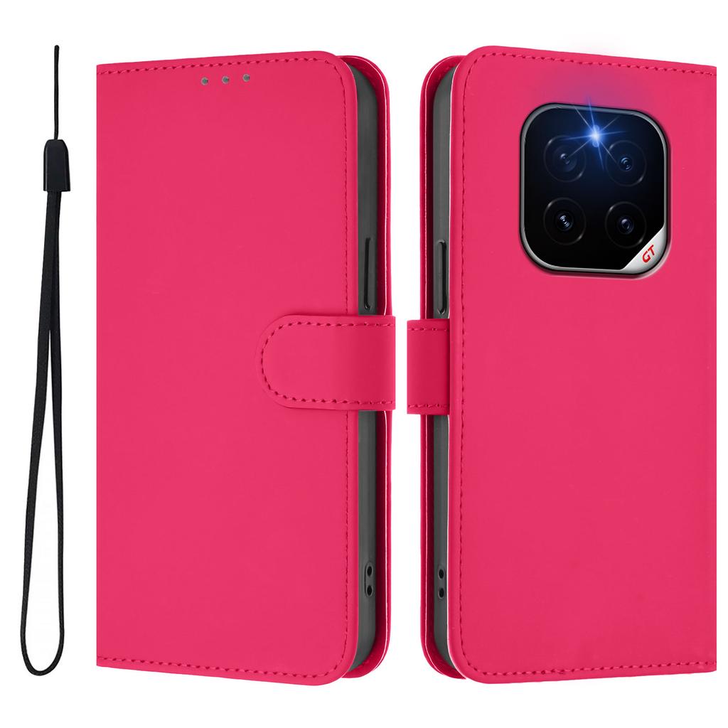 For Honor GT Pro Case Solid Color Wallet Leather Phone Cover with Strap