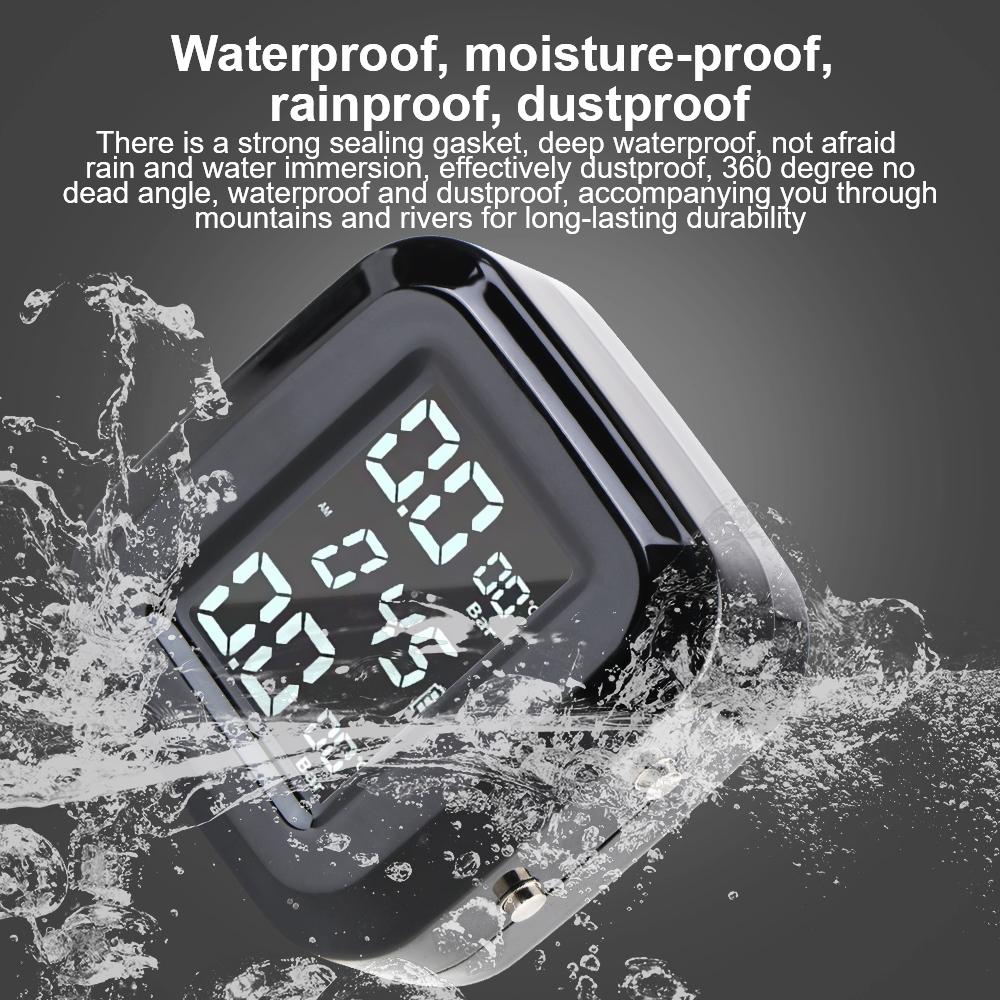 Motorcycle TPMS Tire Pressure Monitoring System 2 Sensors Solar USB Charger Digital Clock Security Alarm Motorbike Tyre Tester