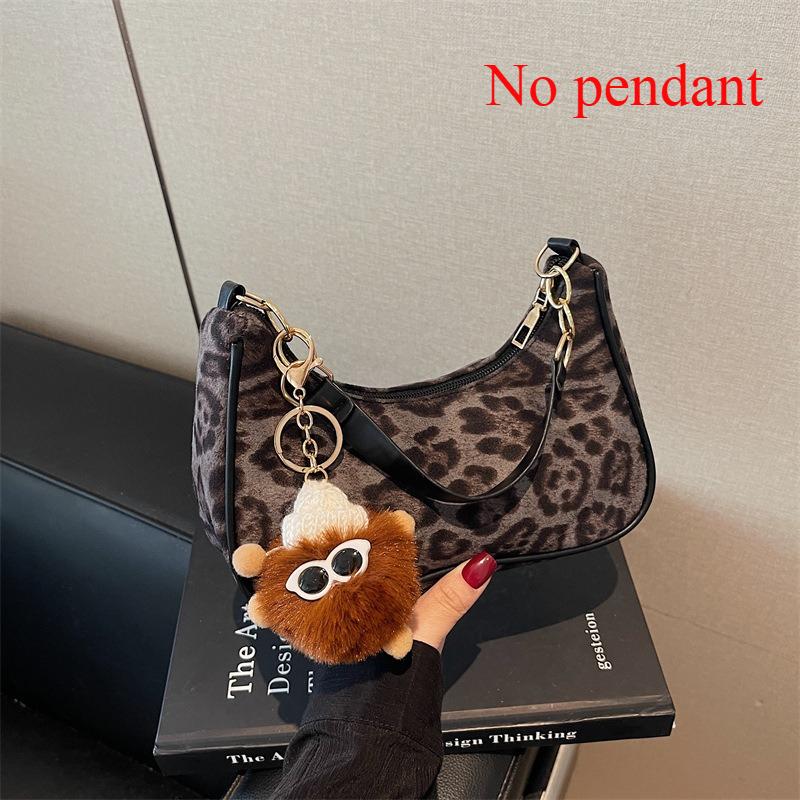 Retro Leopard Shoulder Bags for Women Casual Portable Ladies Chain Underarm Bag Clutch Autumn Female Phe Handbags Purse