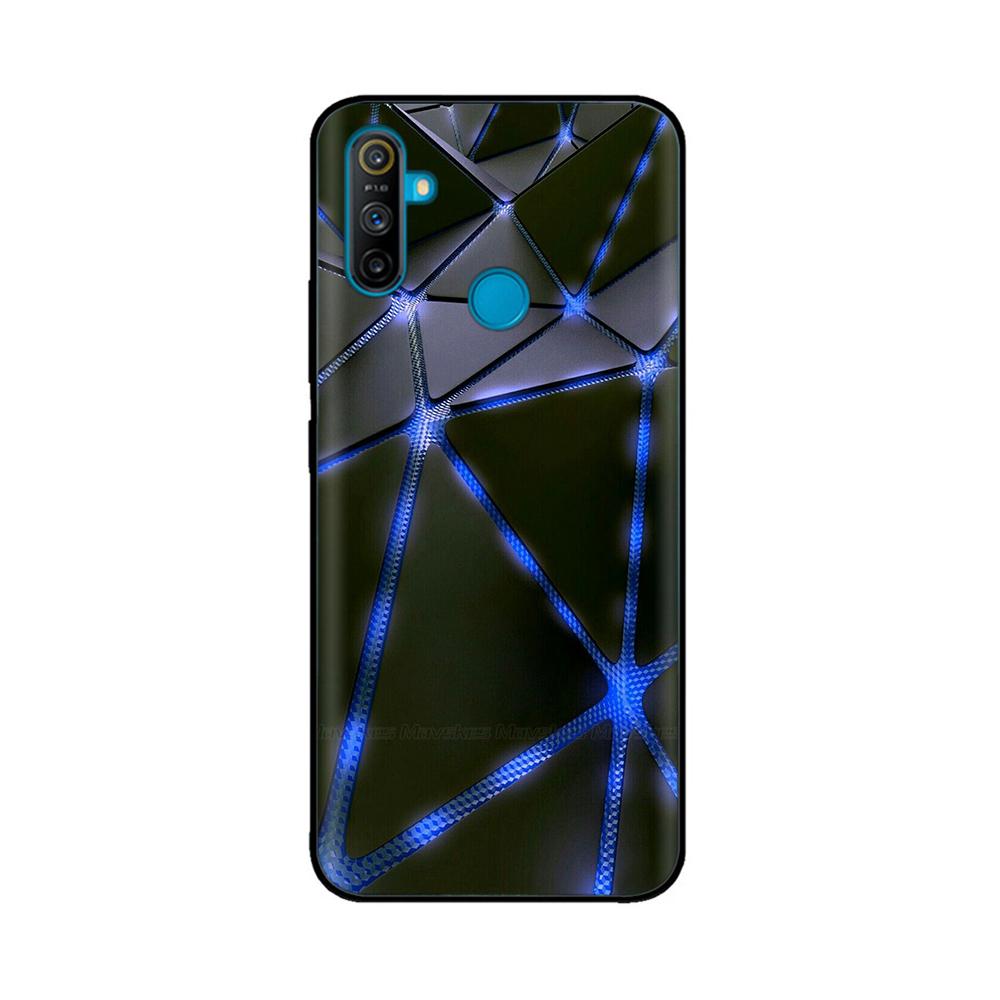 Etui do Realme C3 Miękkie Czarne Silikonowe TPU Wzór Tylna Klapka Do OPPO Realme C3 RMX2020 C 3 RealmeC3 Malowane Etui na Telefon Fundas