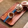 Wooden Tea Tray High-grade Epoxy Resin Retro Tea Table Household Small Dry Bubble Tray Tray Snack Snack Tray