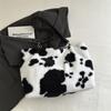 Large Capacity Plush Tote Bag Versatile Underarm Bag Gift Cow Print Shoulder Bag  Women