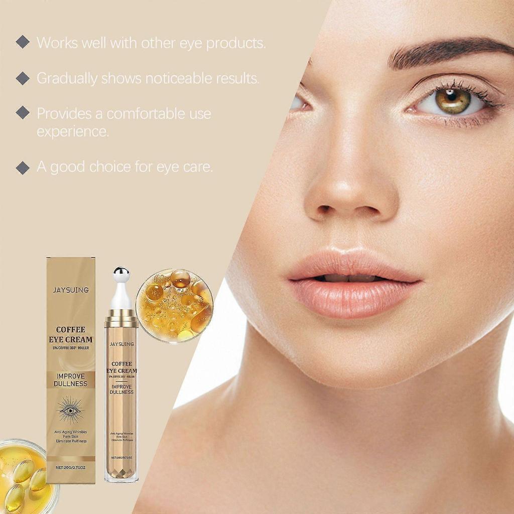 Limited time!!Jaysuing Caffeine Eye Cream Gentle Moisturizing Collagen And Elasticity Revitalizing Roller Eye Cream