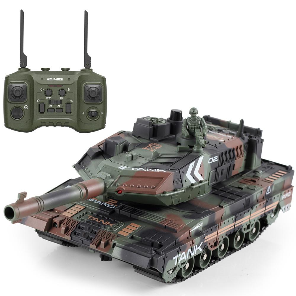 2.4G Remote Control Tracked Simulation Tank Water Spray Remote Control Vehicle War Armored Vehicle Model Children Toy Gift
