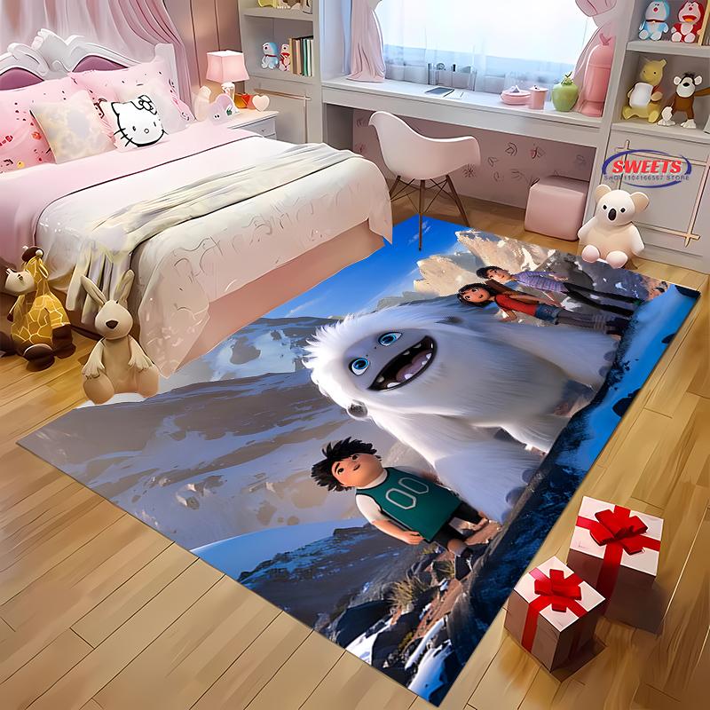 15 Sizes A-Abominable Burnish and Yi Cartoon Print Rug Mat for Living Room Bedroom Game Room Entrance Hall Home Art Decor Rugs
