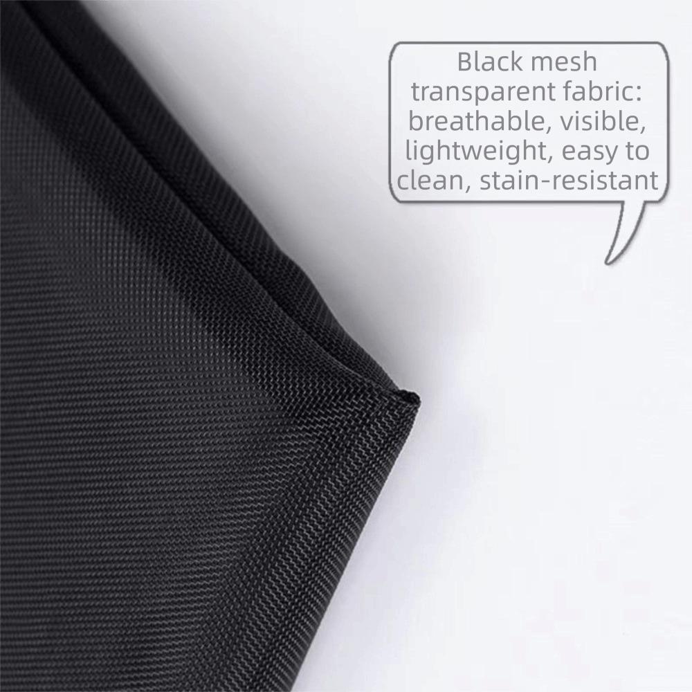 New Black Mesh Cosmetic Bag Portable Clear Mesh Toiletry Bag Zipper Closure Multi-functional Storage Pouch Travel Use