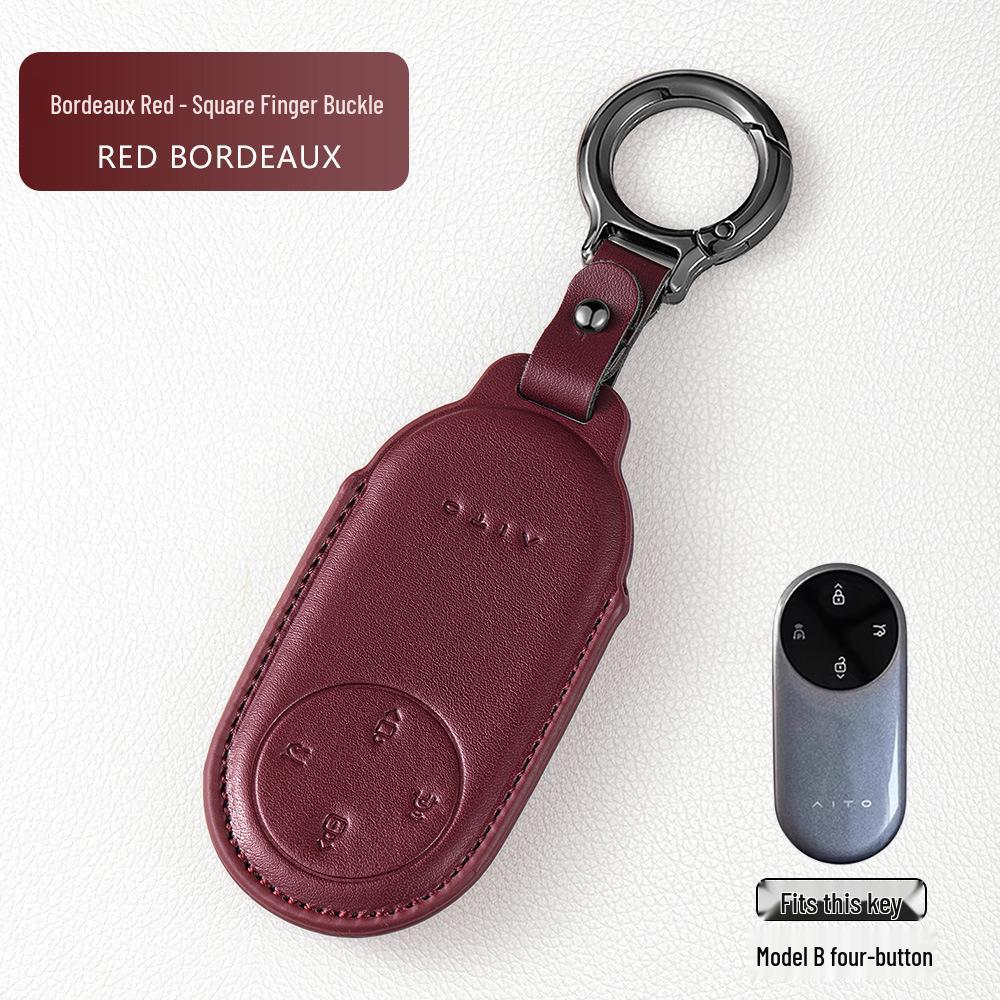 

AITO M9 Key Case for Huawei M7/M5, M8 Card Car 2025 - Ultra Genuine Leather with Snap Button.