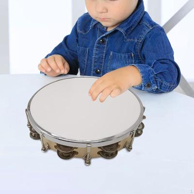 Tambourine Hand Drum, Percussion Instrument Gift, Musical Educational Toy for Dance Photo