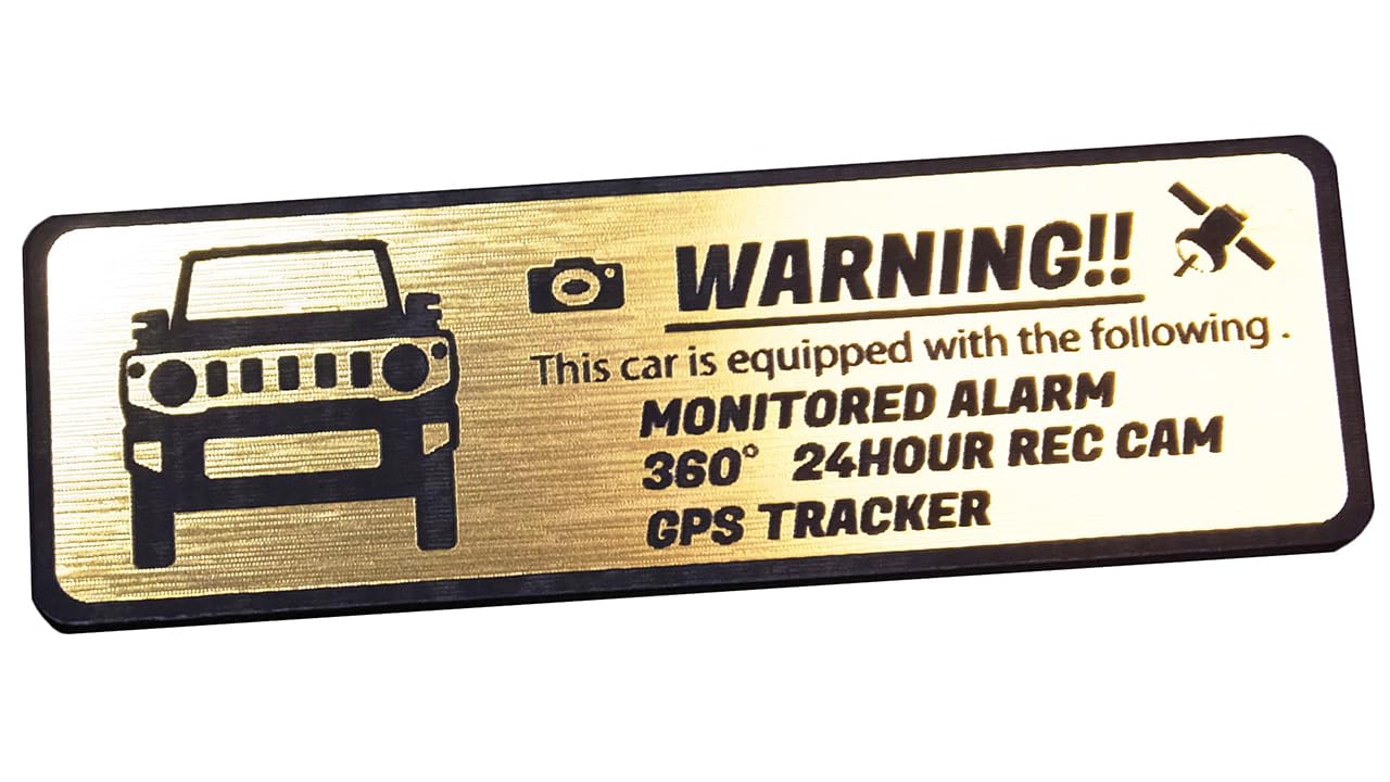 

Honami Works JB64 Jimny Security Emblem 24 Hour Surveillance Dash Cam GPS Tracker Sticker (Gold) золотой