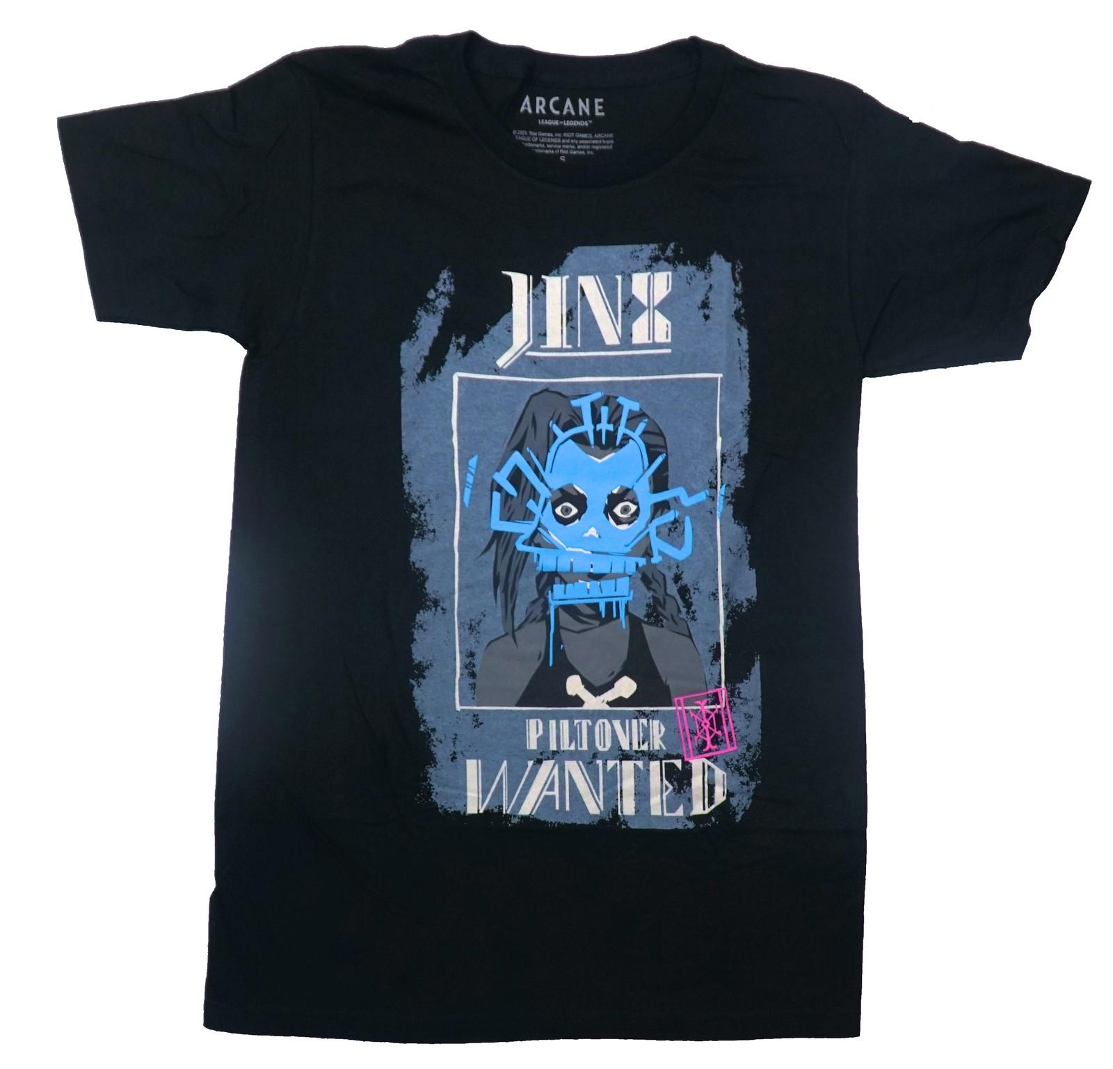 Arcane League of Legends JinxMens T-shirt - Piltover Wanted Poster M