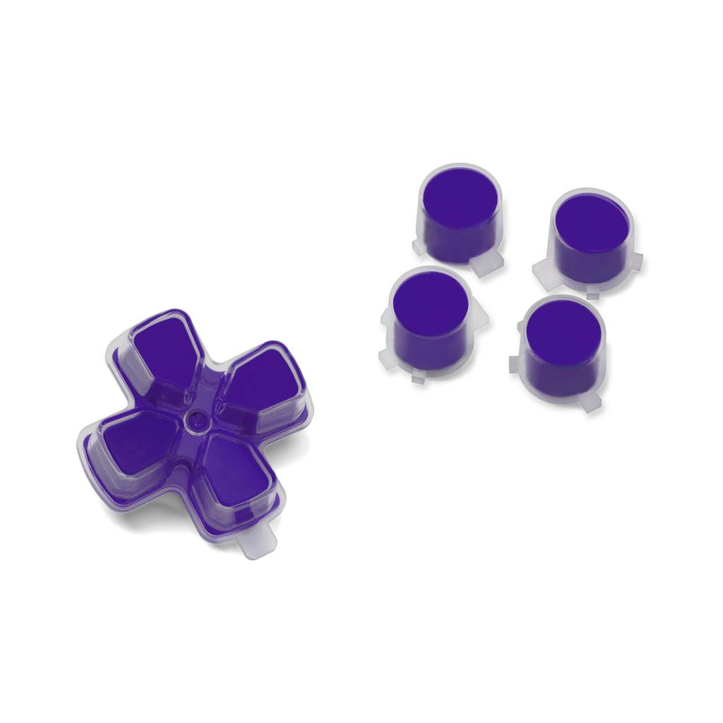 eXtremeRate Custom Replacement Dpad Action Purple for PS5 and Controllers Buttons, & Clear, BDM-010, BDM-020, BDM-030, BDM-040, BDM-050