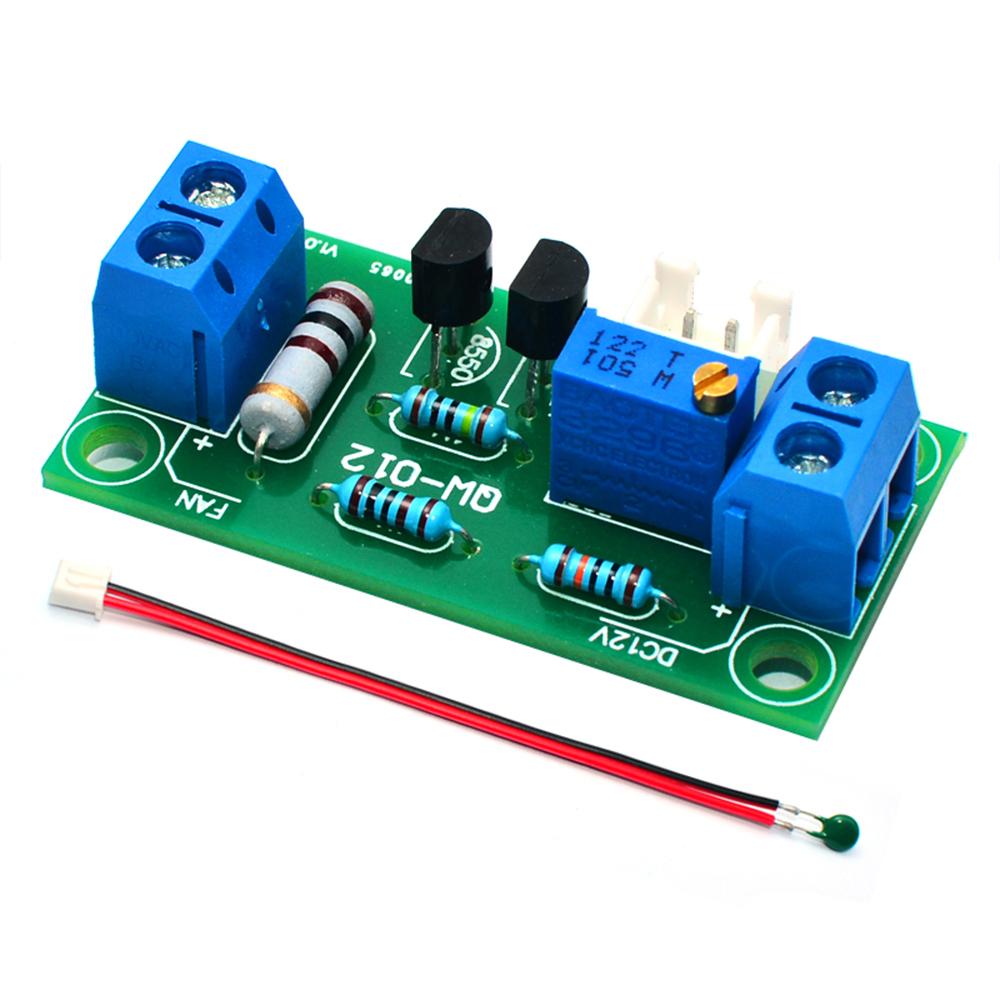 Fan Control Board Dc 12V PWM Automatic PC CPU Fan Temperature Control Speed Controller Module for Power Amplifiers Computers