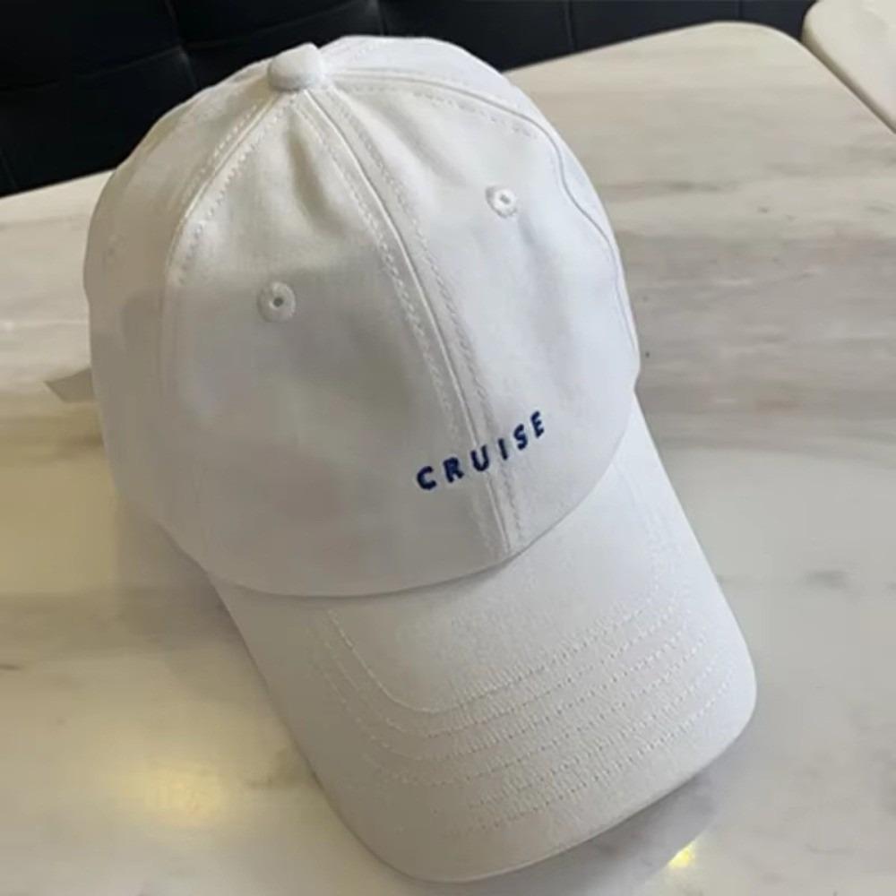 

Letter Embroidery Baseball Hat Solid Color Outdoor Sun Visors Hat New Peaked Cap for Women