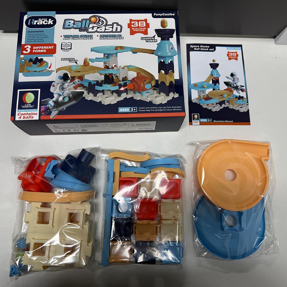 

Space ball track building block toys, children s slide marble educational toys