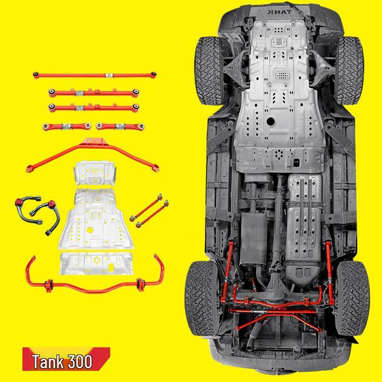 Tank 300 Anti-Roll Bar Upgrade Kit: Adjustable Control Arms, Connecting Rod, Chassis Guard, Swing Arms