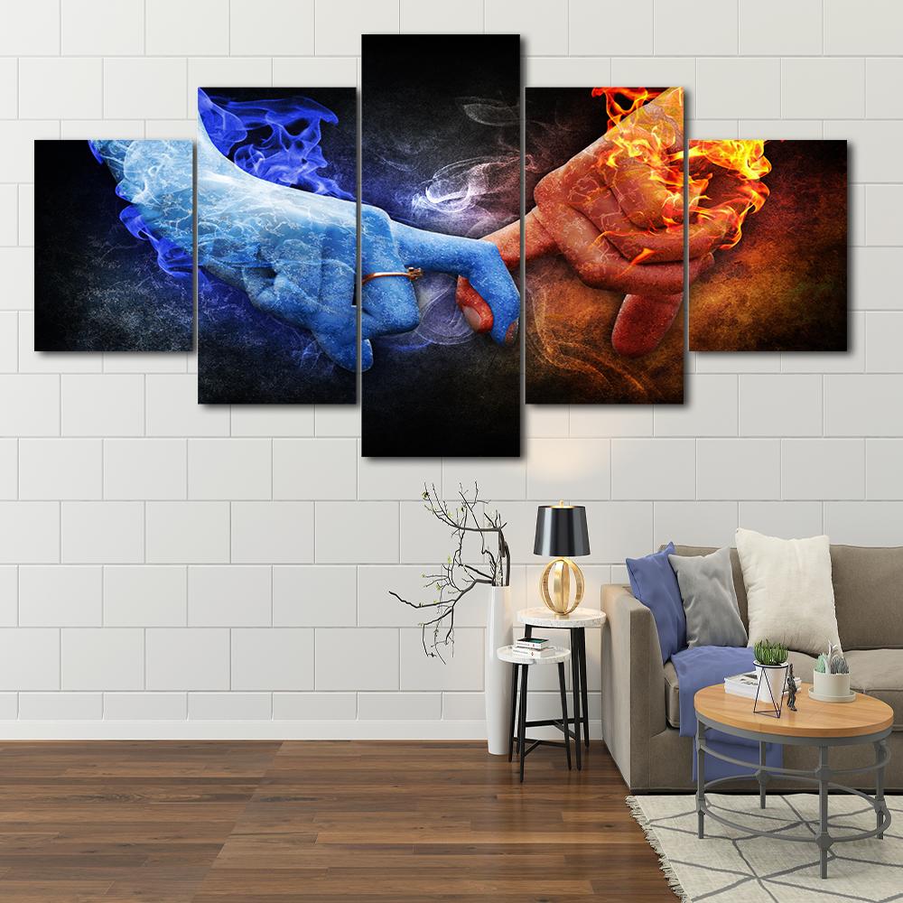 

Two-finger interlocking 5 panel HD printing canvas painting bedroom printing for modern living room home wall art decoration 20x35 20x45 20x55cm