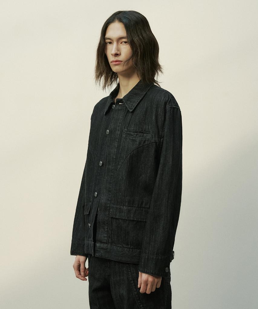 Minav Vertical Denim Chore Jacket [Graphite]