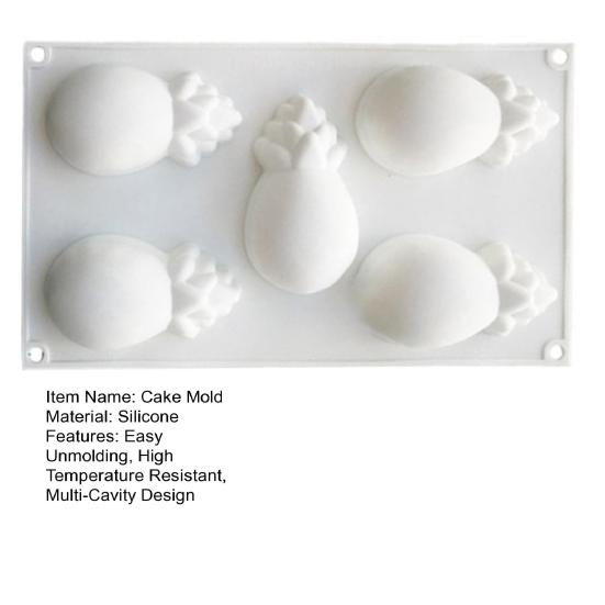 Silicone Cake Mold 12 Cavity Design Banana Mango Lemon Shape Non-Stick Baking Mold Dishwasher Safe Cake Decoration Mold