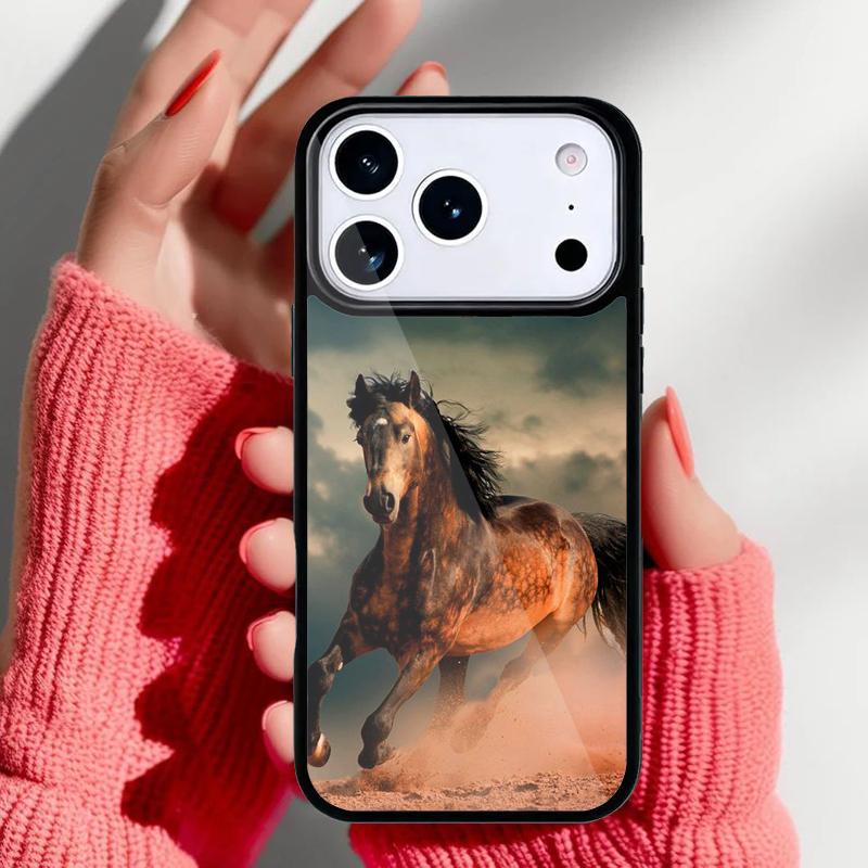 Beautiful Elegant Brown Horses Phone Case for iPhone 17 16 15 14 13 Pro Max Back Cover for 12 11 Pro Coque