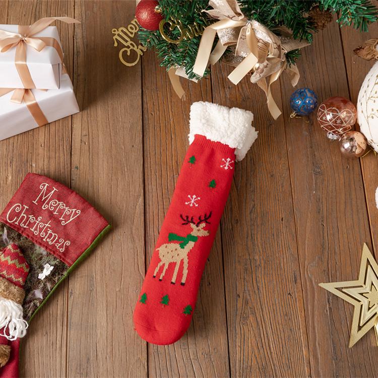 Women's Winter Christmas Stockings: Cozy Mid-Calf Snow Socks with Velvet, Perfect for Home Sleeping