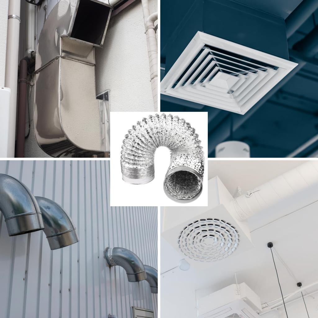 SLMYCAO Exhaust Duct Hose, Aluminum Telescopic Exhaust Hose, For Ventilation, Exhaust, Diameter 3.9 inches