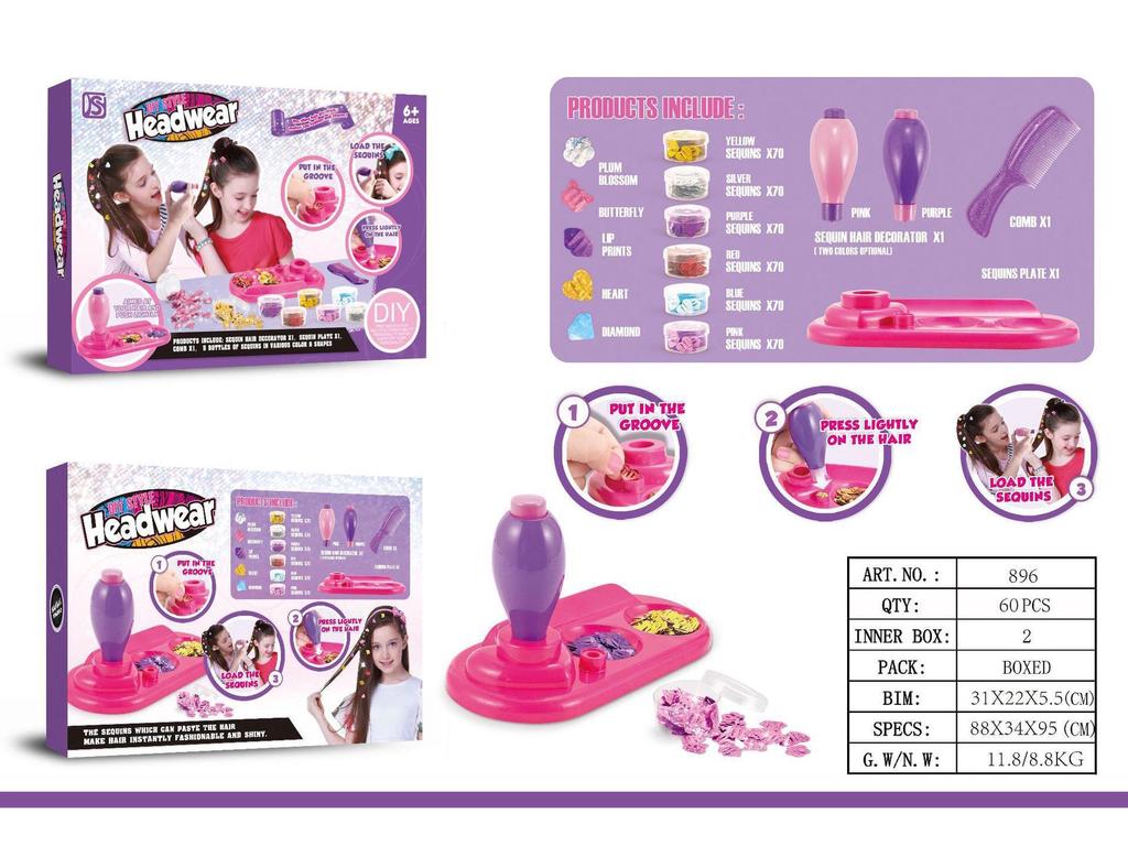 Hair Braider Toy Set for Girls - Role-Play Hairdressing and Braiding Accessories