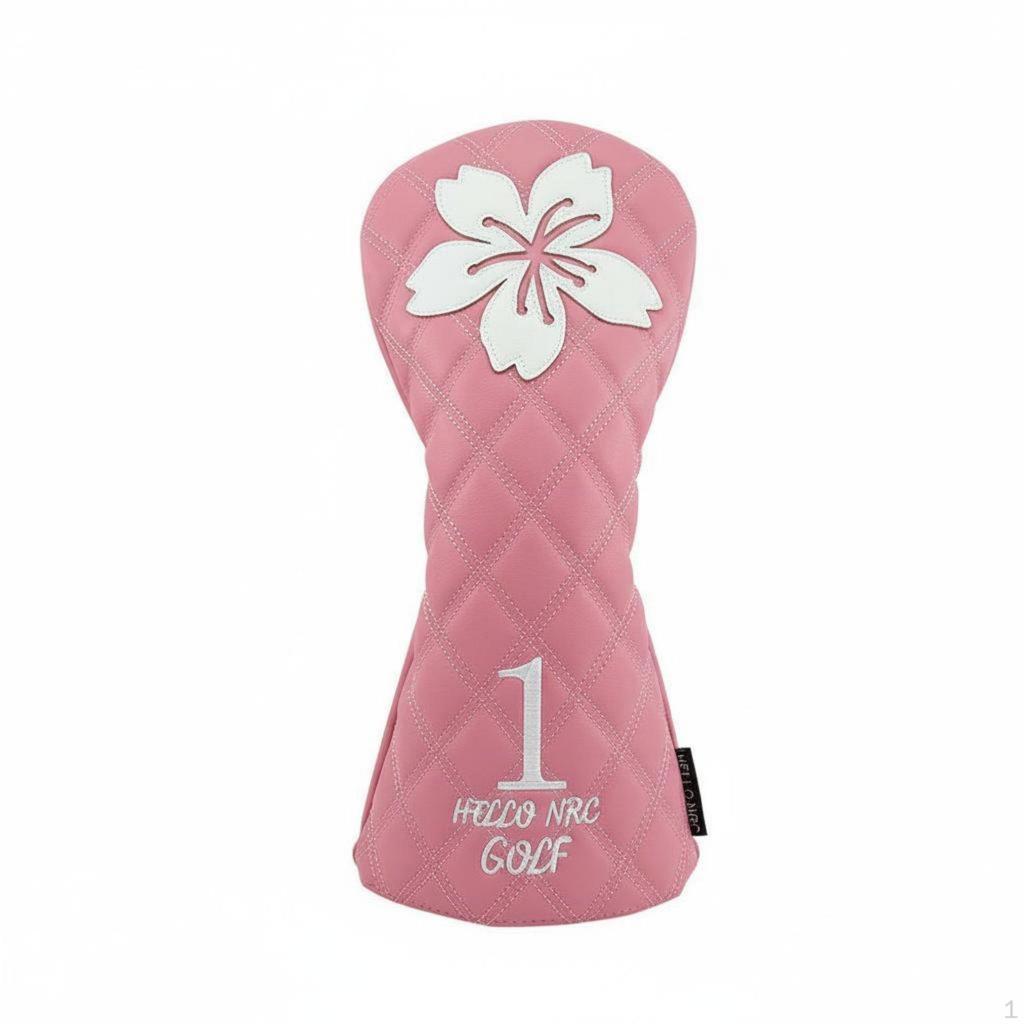 3 Pieces Cherry Blossom Golf Headcover Thick Soft Lining Floral Club Cover Waterproof Driver