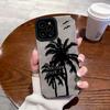 Nordic Style Fur Versatile Black Hidden Coconut Tree Suitable for New Apple 16promax Mobile Phone Case Iphone15