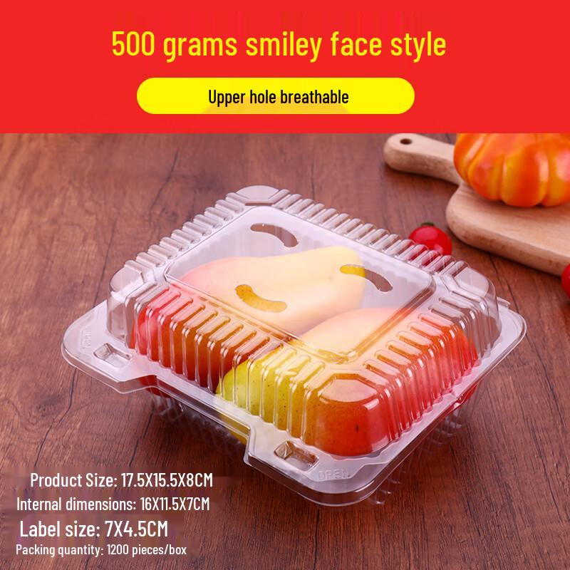 Shixun Disposable Transparent Fruit Containers with Lids (100-Pack)