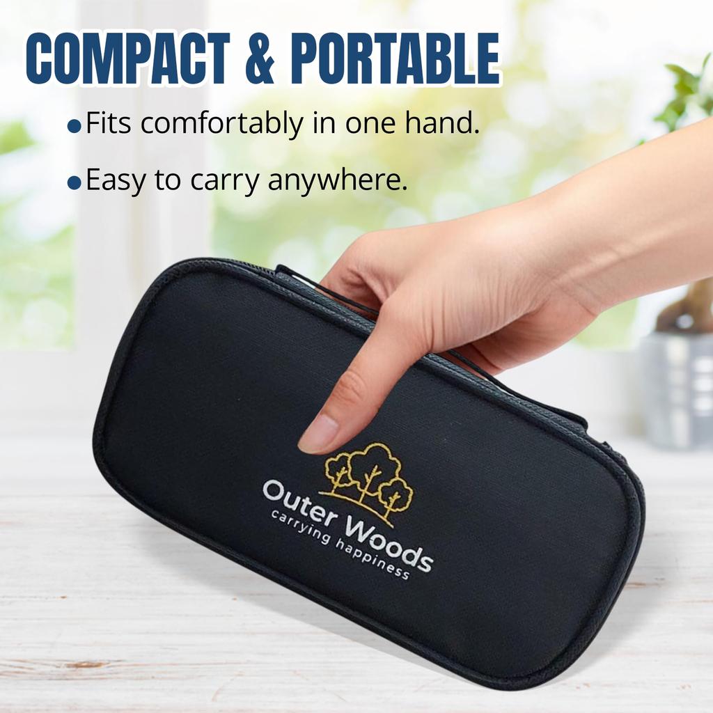 Outer Woods Insulin Cooler Travel Case with 2 Ice Gel Packs | Portable Insulin Carrier Bag for Diabetics | Keeps Insulin Cool for 6-8 Hours | Com
