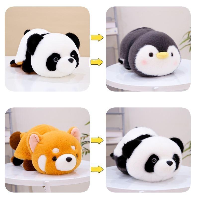 Realistic Panda And Raccoon Plush Toy Soft Pp Cotton Stuffed Animal Pillow
