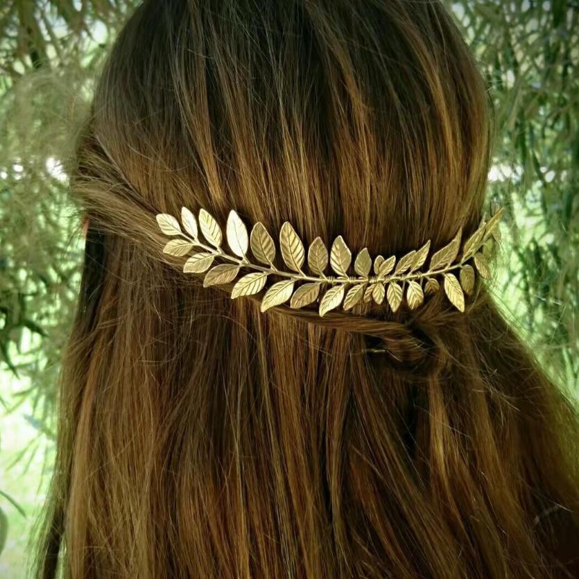 Luxus-Metallblatt-Haarkämme für Damen Hochzeits-Braut-Haarschmuck Mode Seiten-Haarklammern Anstecknadeln Braut-Haarschmuck