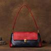Underarm Baotou Layer Leather Countercolor Handbag Retro Simple Baguette Bag Retro Women's Bag