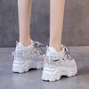 Comemore Breathable Chunky Women's White Sneakers 2025 Platform Vulcanize Shoes Trainers Women Thick Bottom Sports Shoe