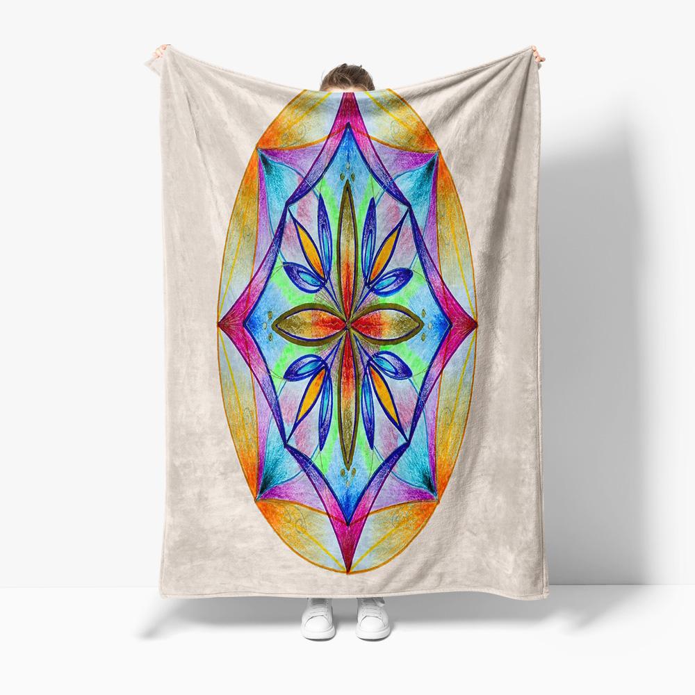 Colorful Geometric Pattern Blanket Abstract Hexagon Design Soft Fleece Throw Blanket Decorative Throw Blanket Home Decor Gift 75x90cm