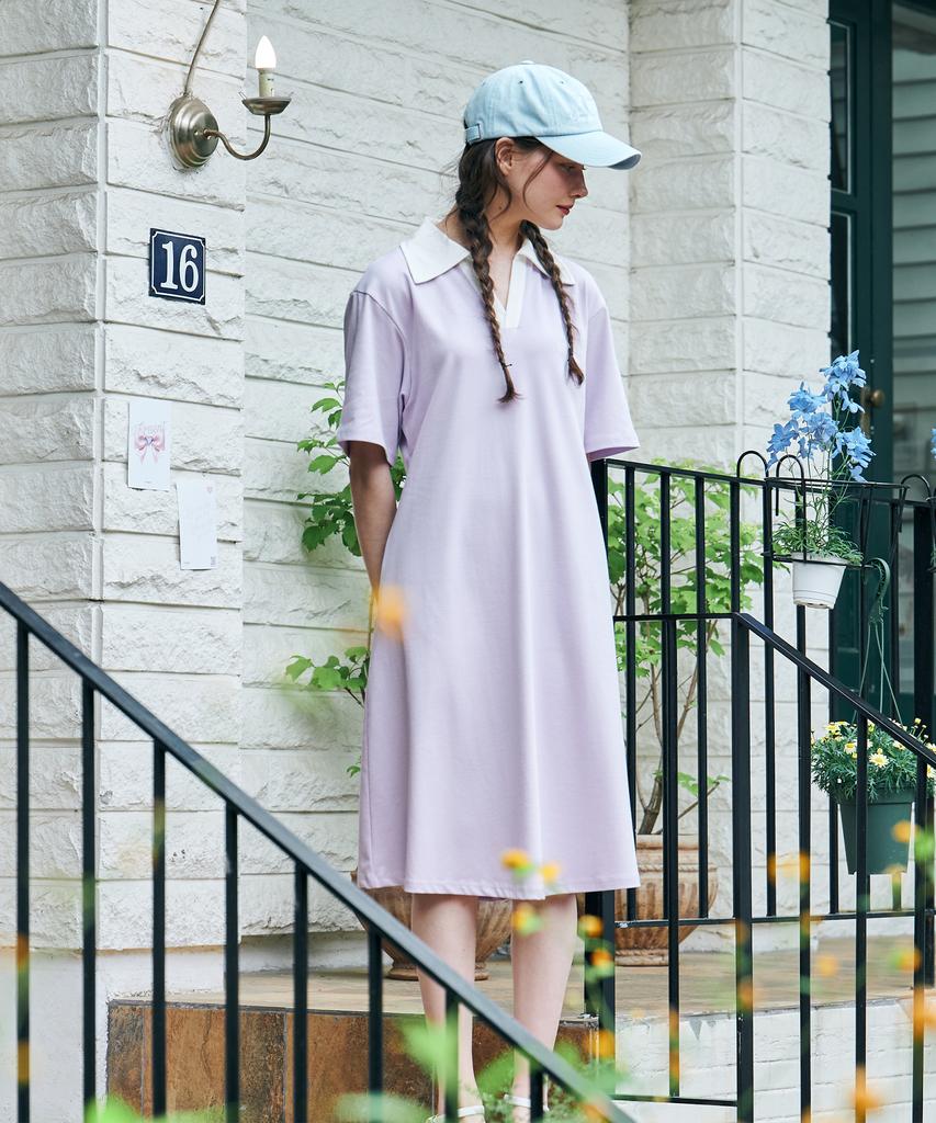 Metapeo Met Lovely Summer Collared Dress Lavender