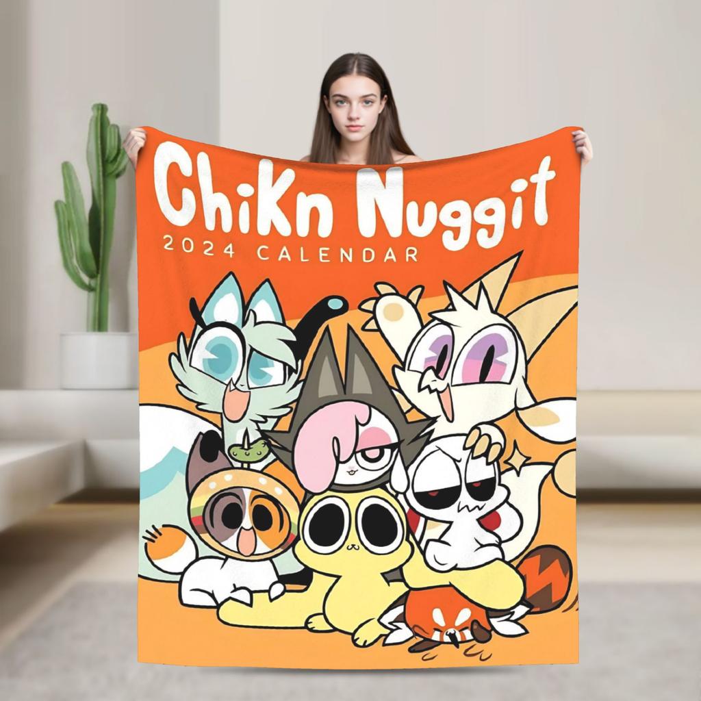 Chikn Nuggit Cartoon Anime Super Weiche Decke Plüsch Überwurfdecke Bequeme Outdoor Flanell Bettdecke Sofa Bettbezug