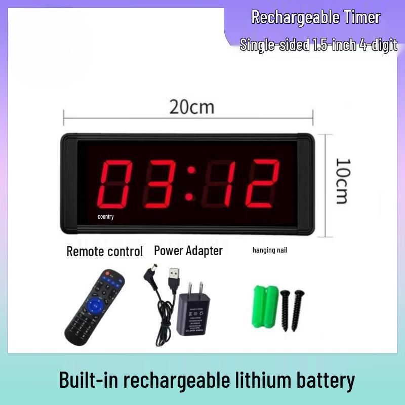 Handun 1.5-inch 4-Digit Rechargeable LED Timer