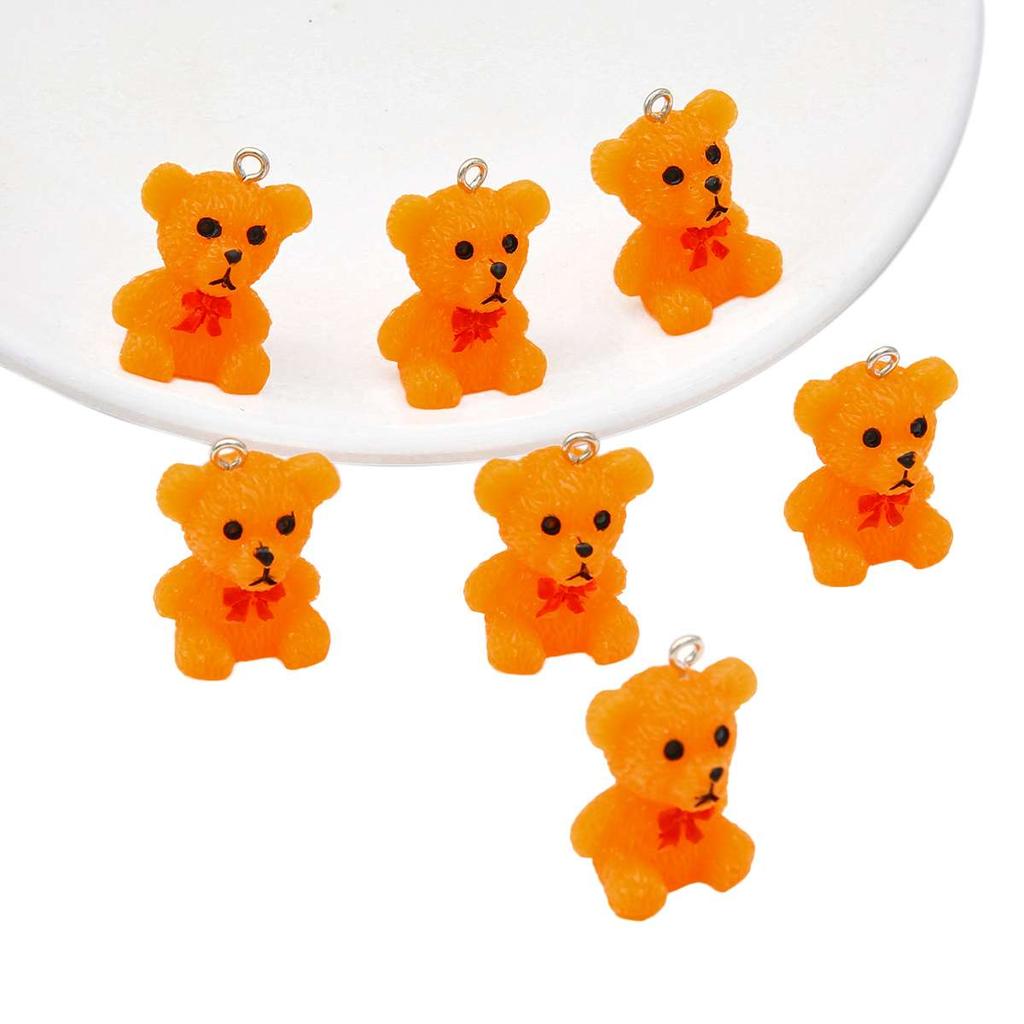 4 sztuk żywica Cartoon uciekają niedźwiedzie zawieszki Charms do tworzenia biżuterii naszyjniki ze zwierzętami kolczyki dokonywanie akcesoriów
