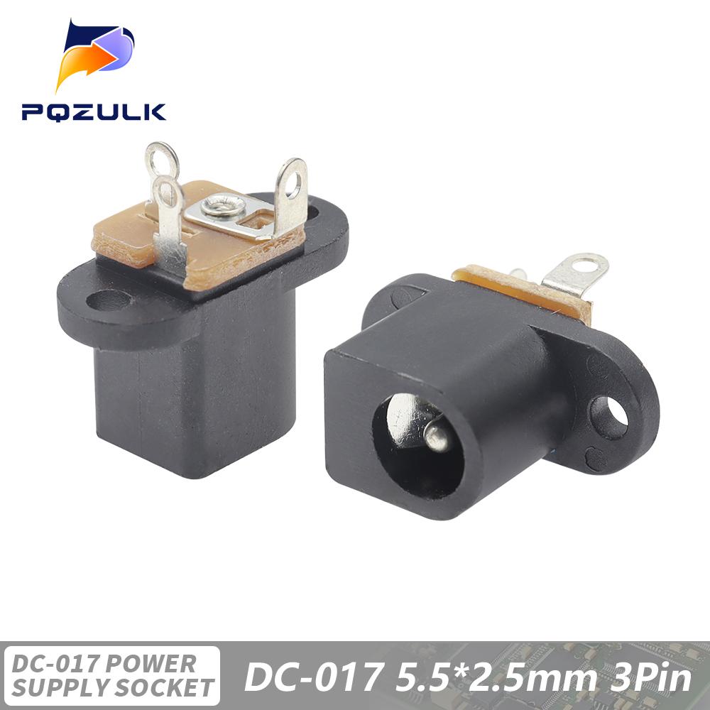 

DC Jack DC-017 Vertical 3PN Plug-in DC Charging Head Interface 5.5*2.0/2.5 Round Needle 30V/0.3A DC Power Supply Base 5PCS