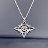 Witchcraft Celtic Knot Triple Moon Goddess Geometry Necklace for Women Wicca Witches Pentagram Pendant Necklace Amulet Jewelry