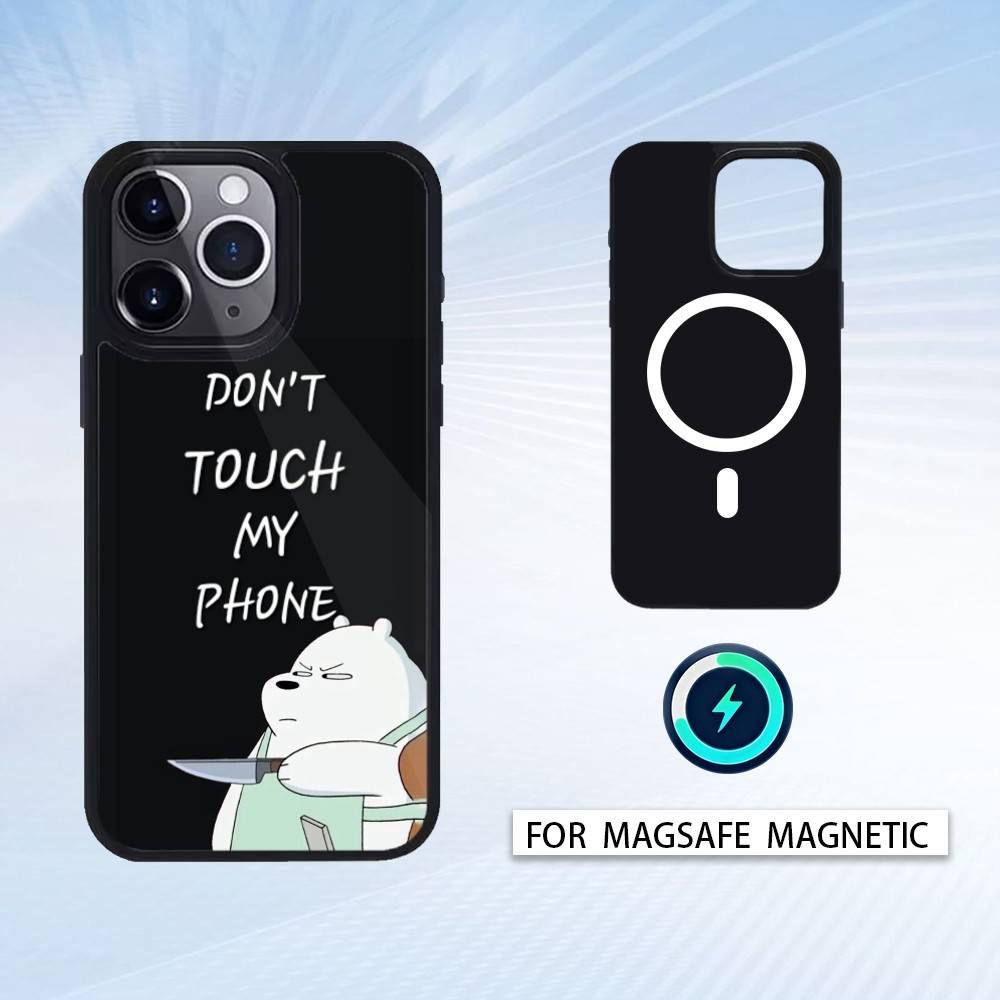 1PC Dont Touch My Phone Phone Case For iPhone 17,16,15,14,13,12,Pro,Max For Magsafe Magnetic Wireless Charging